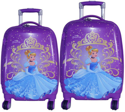 

Texas USA set of 2 bags 18 inches and  inches PRINCESS4 Printed Polycarbonate 4 wheel Kids Trolley Bag Expandable Cabin Luggage -  inch(Multicolor