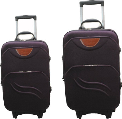 

Aqeeq Stylish Vintage Combo Trolley Set 20" & " Check-in Luggage Bag Expandable Check-in Luggage -  inch(Purple