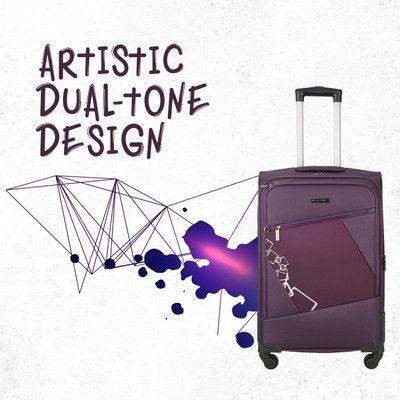 

Nasher Miles Bogota Expander Soft-Side Luggage Set of 2 Purple Trolley|Travel|Tourist Bags (55 & 65 Cm) Expandable Check-in Luggage -  inch(Purple