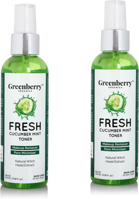 

GreenBerry Fresh Cucumber Mint Toner - Pack of 2(100 ml)