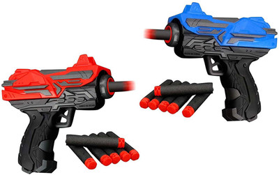 

KITI KITS Best High Speed Soft Bullet Pistol Shooting Game (2 pistol and 14 bullet Included)(Red)