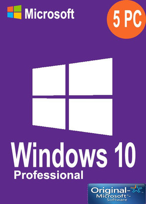 

Microsoft Windows 10 Pro Original Key - 5 PC (32/64 Bit)(Lifetime, 5)