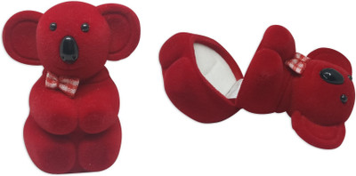 

Aumni Crafts Velvet Ring box 6.5x5x2.5cm Bear Red (Sold as 1 piece) Velvet Ring Coin Box Vanity Box(Red)