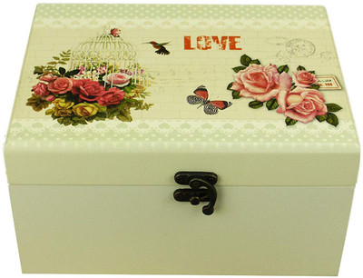 

AVMART Love Rose Cage Wood Cosmetic, Makeup, Jewellery, Storage Travel Organizer Vanity Box, Gift, Home Decor, Utility Box (22x16 cm) V-2 Makeup box, Jewellery box, Cosmetic Vanity Box(Multicolor)