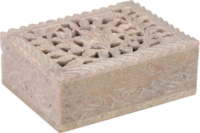 

U Carry Me Hand Made Jewelry / Trinket Box / Organizer with Intricate Jaali Lattice Work ( 4’ x 3’ x 1.5’) INCHES Trinket Box, Jewelry Box Vanity Box(Beige)