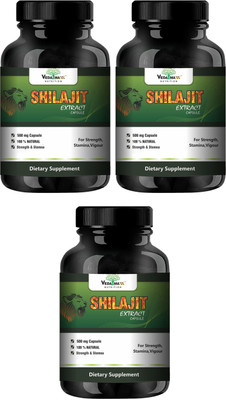 

VEDA MAXX Shilajit for Strength, Stamina,Vigour with 4.5% fulvic acid (Pack of 03)(500 mg)