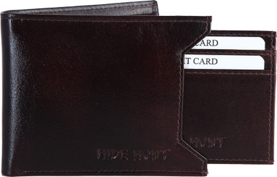 

Hide Hunt Men White Genuine Leather Wallet(7 Card Slots), Black