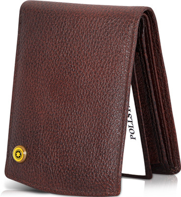 

POLLSTAR Men Brown Genuine Leather Wallet(6 Card Slots)