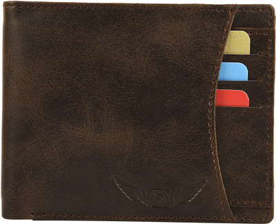 

Skydove Men Brown Genuine Leather Wallet(10 Card Slots)