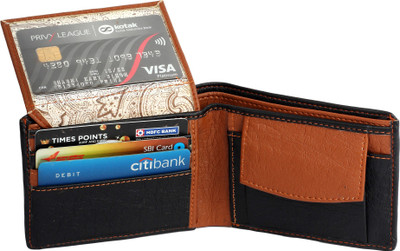 

SEASONFRANK Men Black Genuine Leather Wallet(4 Card Slots)