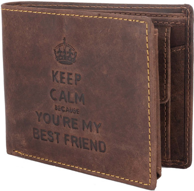 

Bull Kraft Men Casual Tan Genuine Leather Wallet(6 Card Slots), Brown