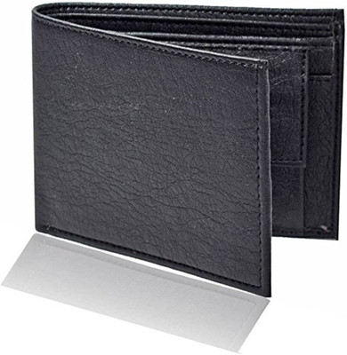 

LAER Boys Black Genuine Leather Wallet(7 Card Slots)