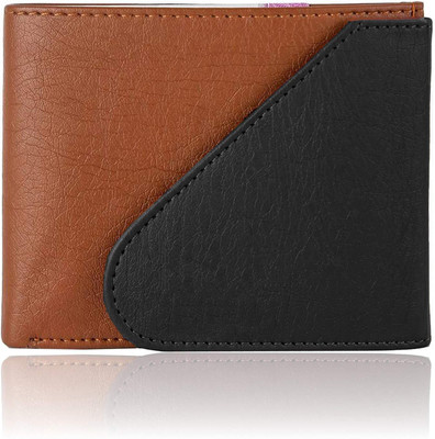 

Xlivo Men Black Artificial Leather Wallet(5 Card Slots), Black-tan