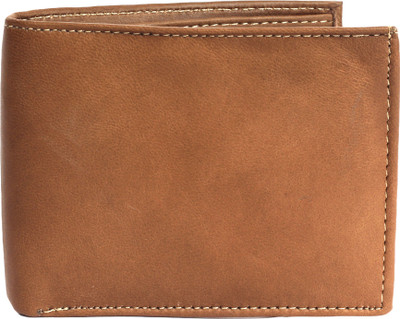 

SEASONFRANK Men Tan Genuine Leather Wallet(3 Card Slots), Orange
