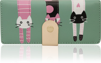 minaar Women Green Artificial Leather Wrist Wallet(5 Card Slots)