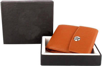 

LAER Men Tan Genuine Leather Wallet(7 Card Slots)