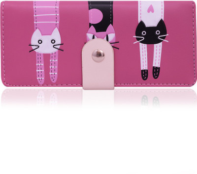 

minaar Women Pink Artificial Leather Wrist Wallet(5 Card Slots)