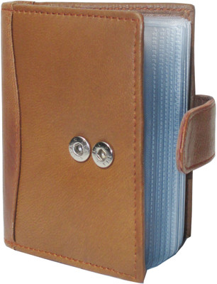 

Zubron Men Tan Genuine Leather Card Holder(20 Card Slots), Tan066