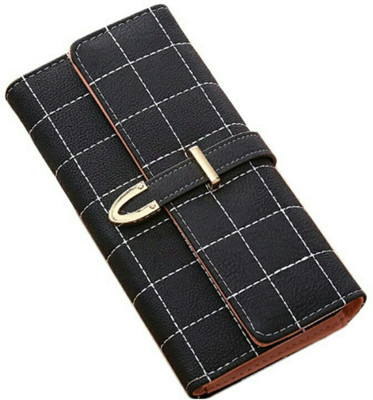

victory royal Women Black Artificial Leather Wallet(10 Card Slots)