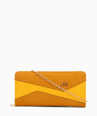 

AND Women Evening/Party Yellow, Tan Artificial Leather Wallet(8 Card Slots), Ochre