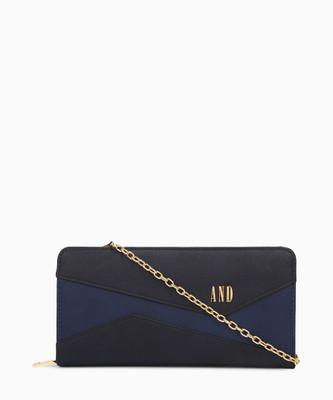 

AND Women Casual Blue Artificial Leather Wallet(8 Card Slots), Navy