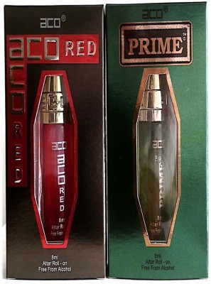 aco PERFUMES aco PRIME, ACO RED, 8ML SPECIAL attar roll on pack of 2 Floral Attar(Leather)