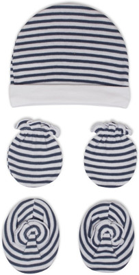 

Pebbles Baby/Infant Cute Printed Cap, Mitten & Bootie Combo(Blue)
