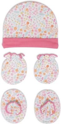 

Pebbles Baby/Infant Cute Printed Cap, Mitten & Bootie Combo(Multicolor)