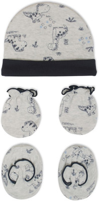 

Pebbles Baby/Infant Cute Printed Cap, Mitten & Bootie Combo(Blue)