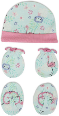 

Pebbles Baby/Infant Cute Printed Cap, Mitten & Bootie Combo(Multicolor)