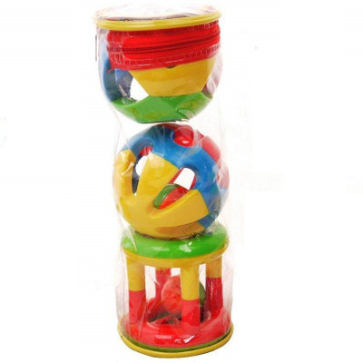 

Sanyal Toddler Baby Children Jingle Rattle Rolling Ball Ring Bell Toy For Baby Kids (Multicolored) - 3 Pcs Set Rattle(Multicolor)