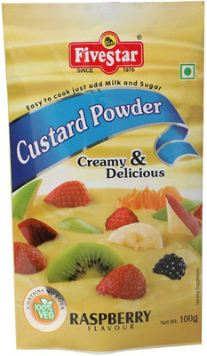 

5 Star Raspberry Pouch 100g, Pack of 4 Custard Powder(400 g)