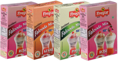 

5 Star Instant Falooda Mix Combo of Pista, Kesar, Rose -100g Each (Pack of 4) 400 g(Pack of 4)