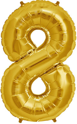 

Tiank Innovation Solid 17 Inch Number 8 (Eight) Foil Balloon Balloon(Gold, Pack of 1)