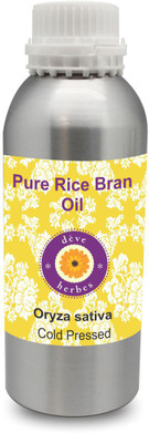 

Deve Herbes Pure Rice Bran Oil 630ml (Oryza sativa) 100% Natural Therapeutic Grade Cold Pressed(630 ml)