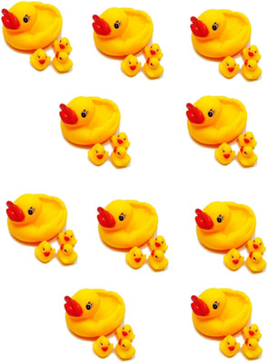 

techwiz Bath Duck Family of Duck Duckling Bath Toy (Yellow) Bath Toy Pack of 10 Bath Toy(Yellow)