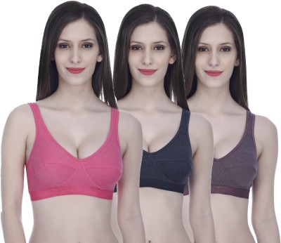 Viral Girl Women Sports Non Padded Bra(Brown, Pink, Black)