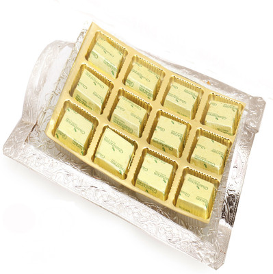 

Ghasitaram Gifts Silver Mesh Chocolate Tray Brittles(180 g)