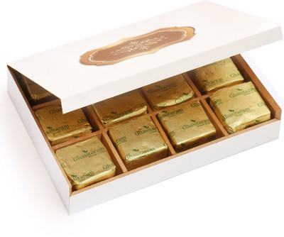 

Ghasitaram Gifts Chocolates-Wooden 12 pcs Roasted Almond Chocolates Box Combo(2)