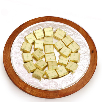 

Ghasitaram Gifts Silver Wooden Chocolate Platter Brittles(350 g)