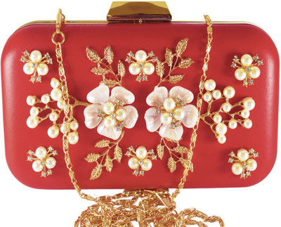 

Panachee Party Red, White Clutch
