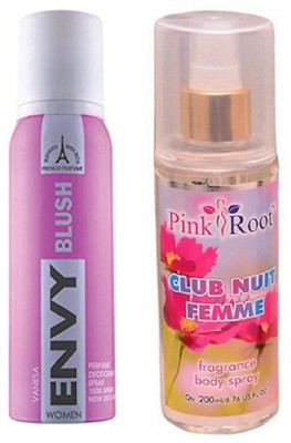

Pink Root CLUB NUIT FEMME MIST 200ML WITH ENVY BLUSH DEO 120ML(Set of 2)