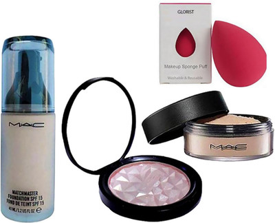 glorist Puff, Mac Macthmaster Foundation, Losse Powder, Fit Powder Illuminator(Set of 4)