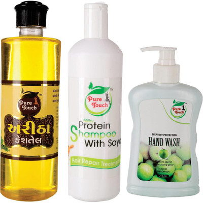 pure touch Aritha oil, MilkyShampoo& Handwash(Set of 3)