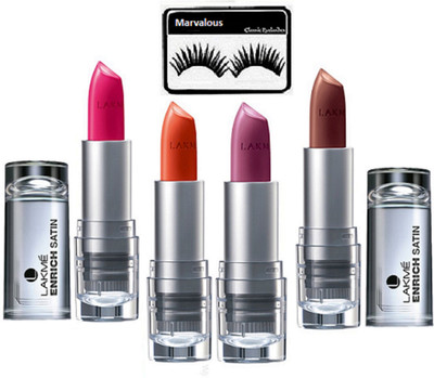

Marvalous eyelashes with enrich matte finish lipstick (set of 4)(Set of 5)