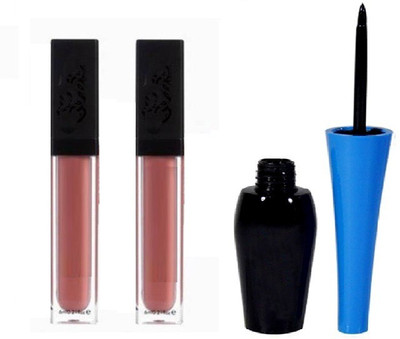 

Vedy Black Eyeliner with Two lovely PInk lipstick(Set of 3)