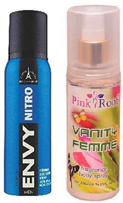

Pink Root VANITY FEMME MIST 200ML WITH ENVY NITRO DEO 120ML(Set of 2)