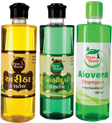 

pure touch Aritha, Dhudhi Hair oil, Aloevera Shampoo(Set of 3)