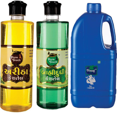 

pure touch Aritha, Dhudhi, Coconut Hair oil(Set of 3)