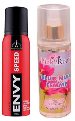 

Pink Root CLUB NUIT FEMME MIST 200ML WITH ENVY SPEED DEO 120ML(Set of 2)